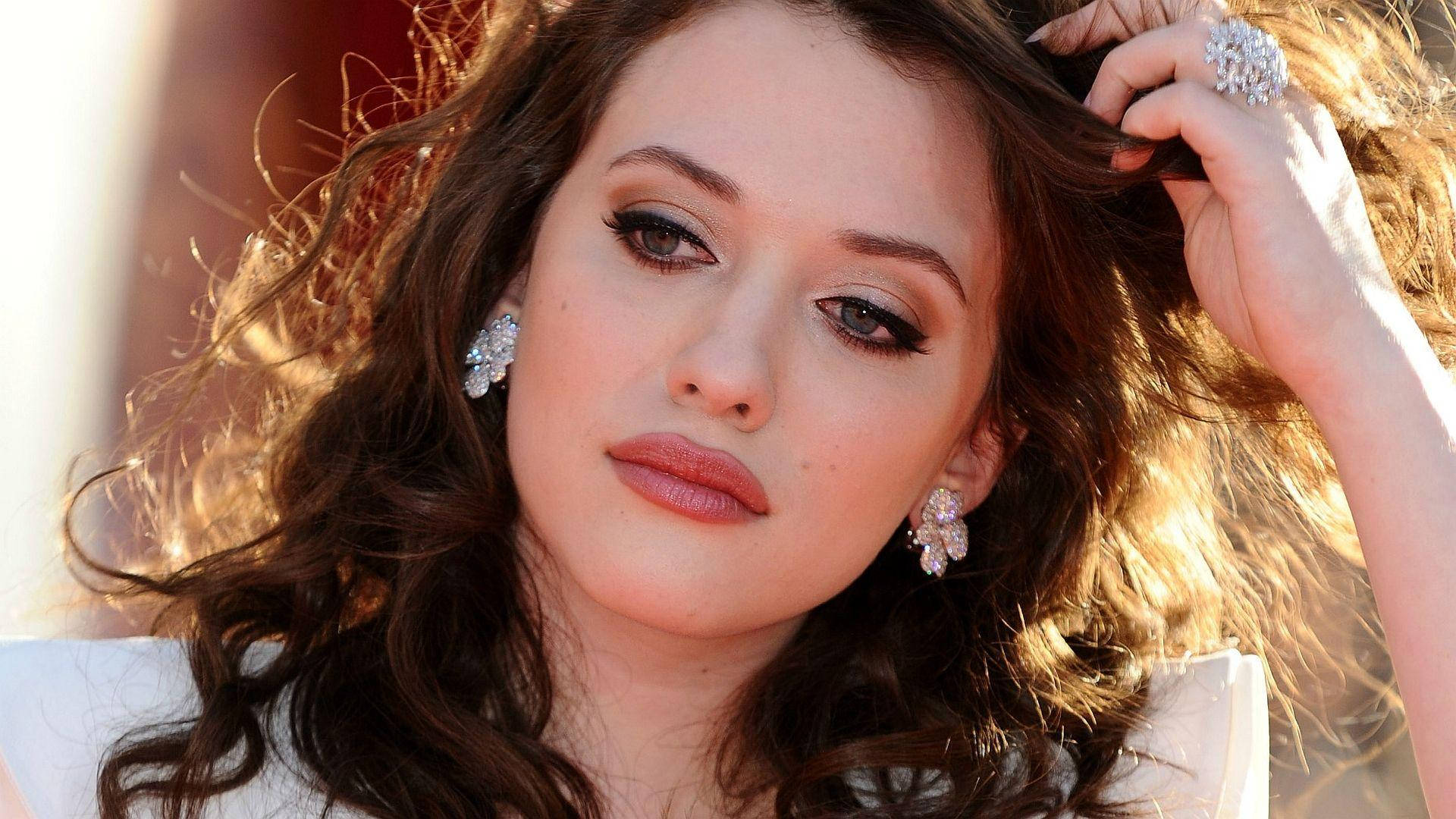 Kat Dennings, silver jewelry, 2011 Thor Premiere, Full HD Desktop Wallpaper