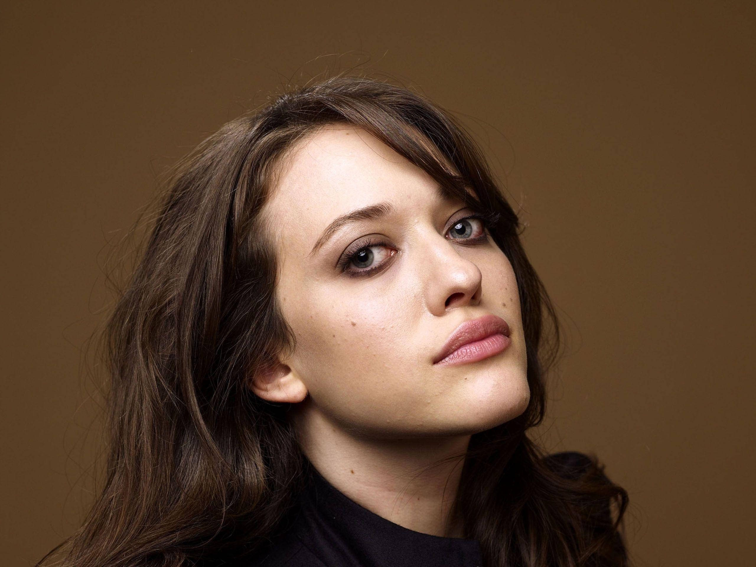 Kat Dennings, headshot portrait, tiff, 2K Desktop Wallpaper