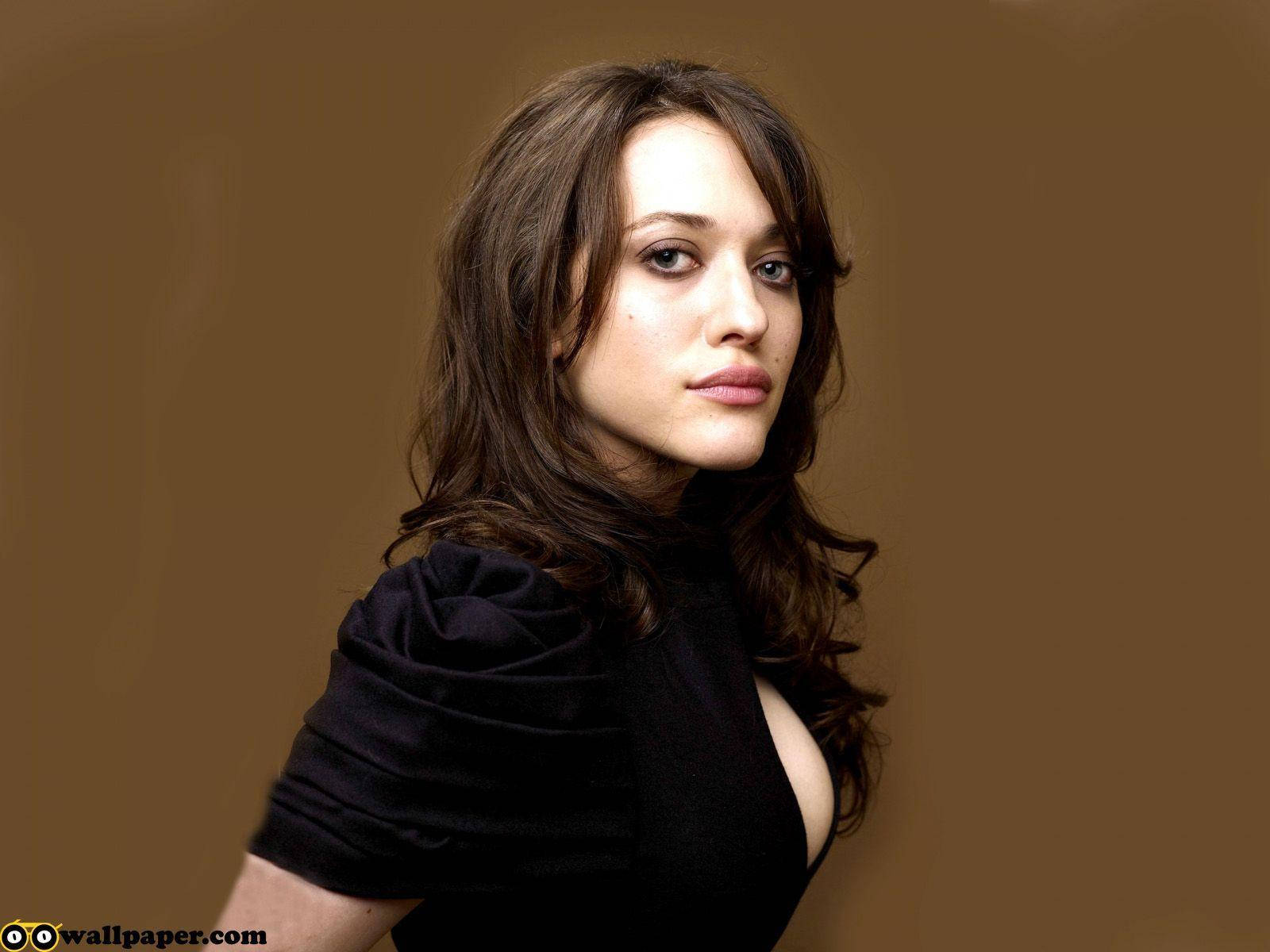 Kat Dennings, Guess Portrait Studio, black top, HD Desktop Wallpaper
