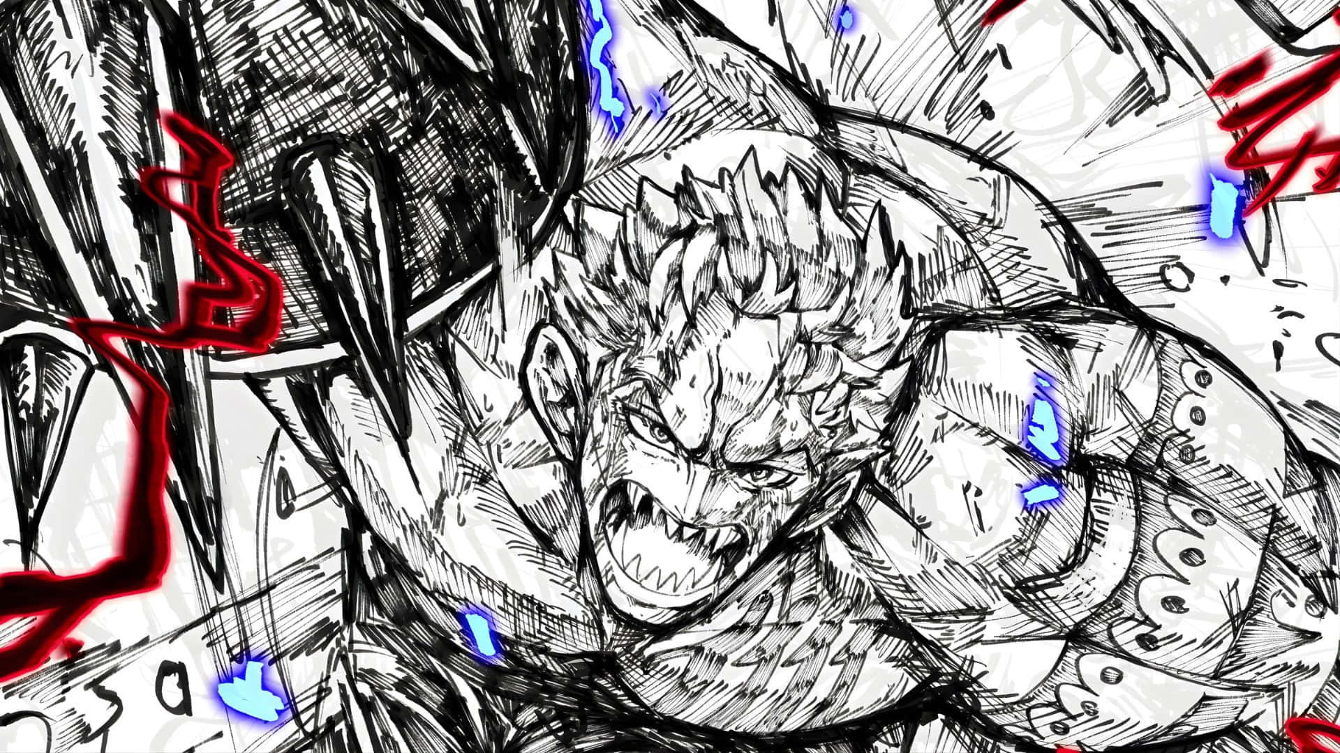 Katakuri, intense battle scene, spiky hair, Full HD Desktop Wallpaper