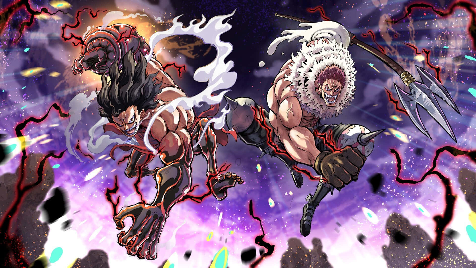 Katakuri, cosmic storm, lightning, Full HD Desktop Wallpaper