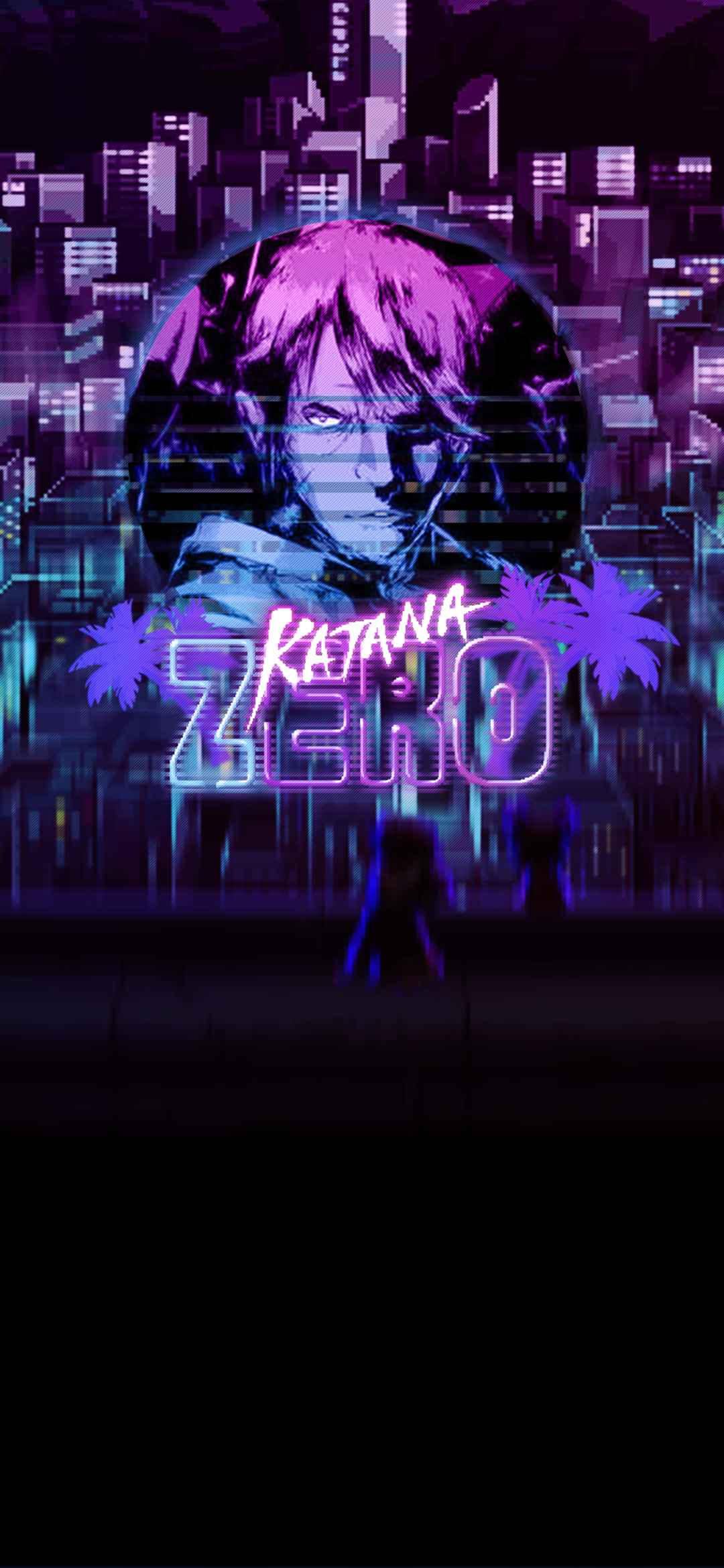 Katana Zero, neon-drenched, pink hair, Full HD Phone Wallpaper