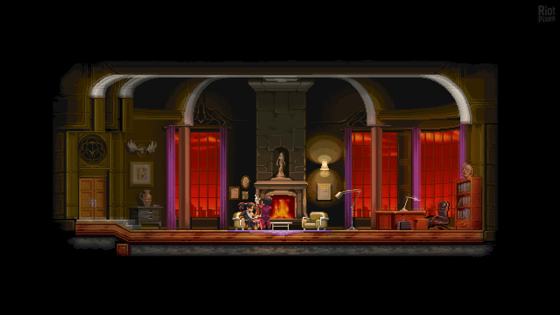Katana Zero, pixel-art, living room, Full HD Desktop Wallpaper