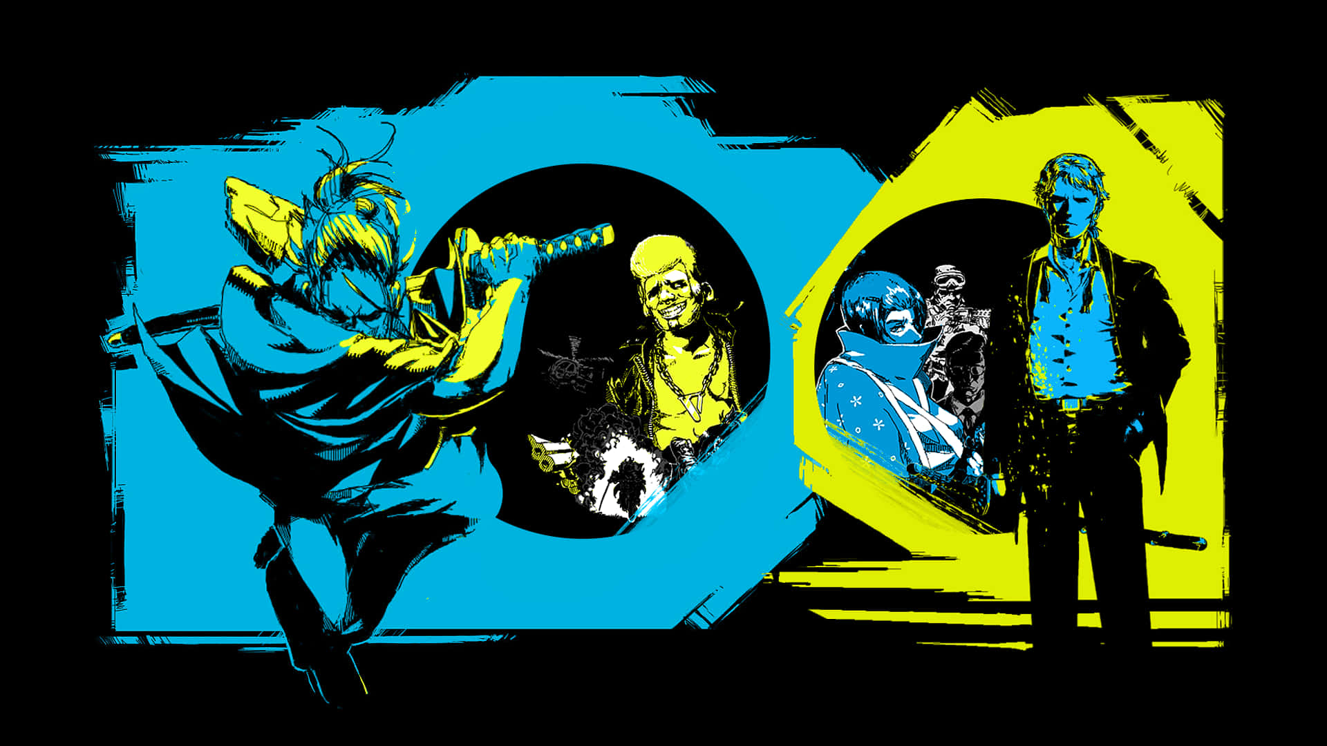 Katana Zero, black, yellow, Full HD Desktop Wallpaper