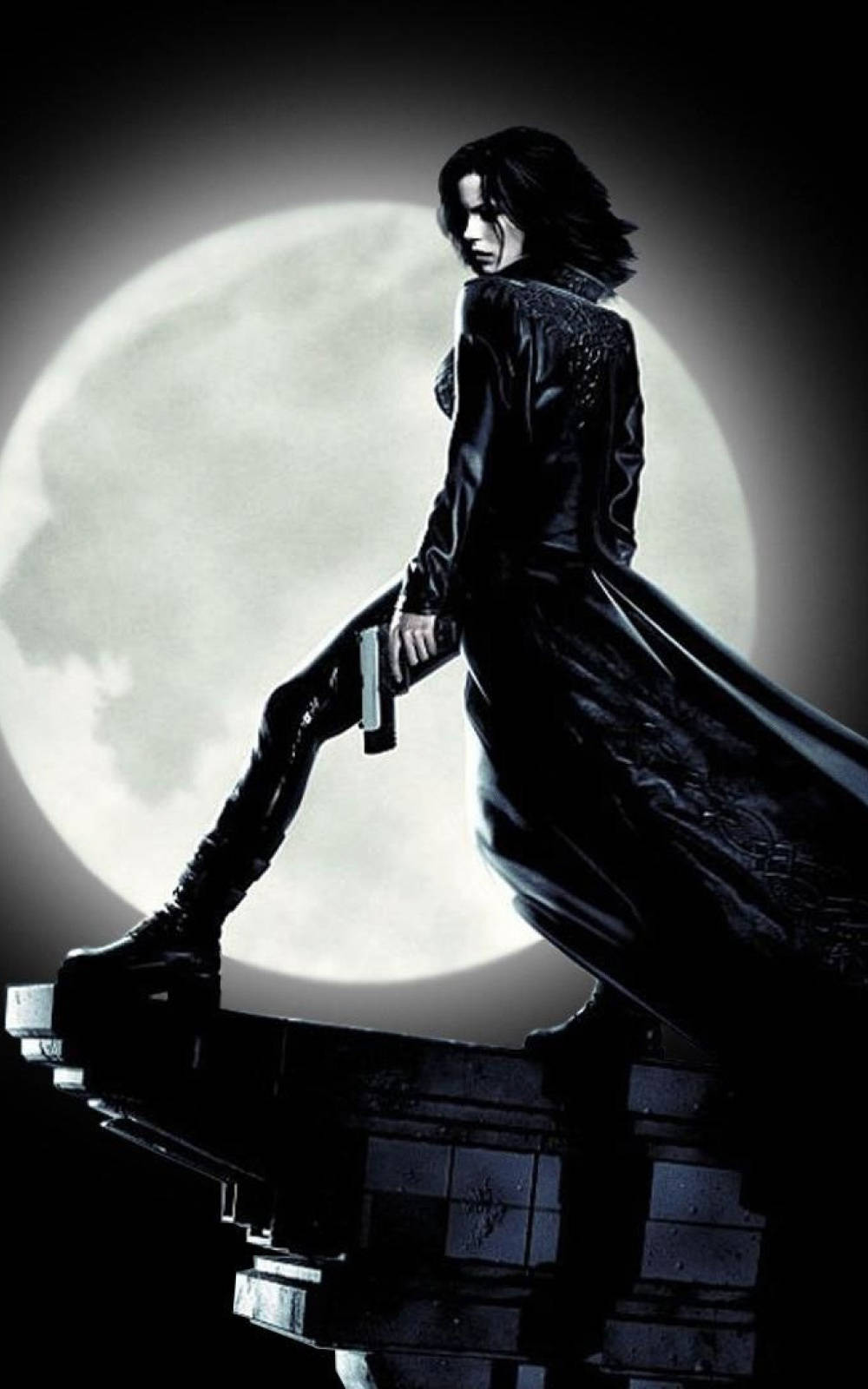 Kate Beckinsale, Underworld, rooftop, HD Phone Wallpaper