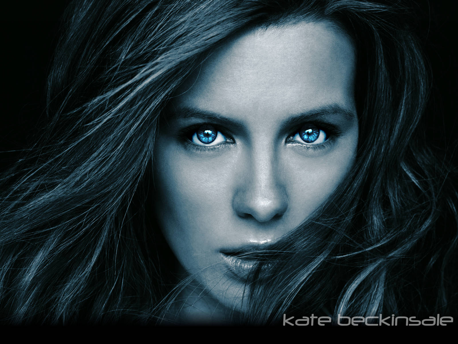 Kate Beckinsale, Underworld, piercing blue eyes, HD Desktop Wallpaper