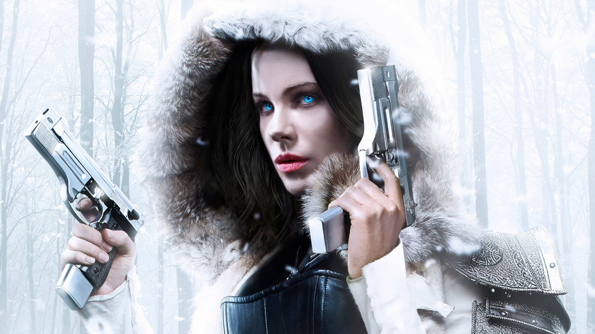 Kate Beckinsale, Underworld, fur-lined winter coat, Full HD Desktop Wallpaper