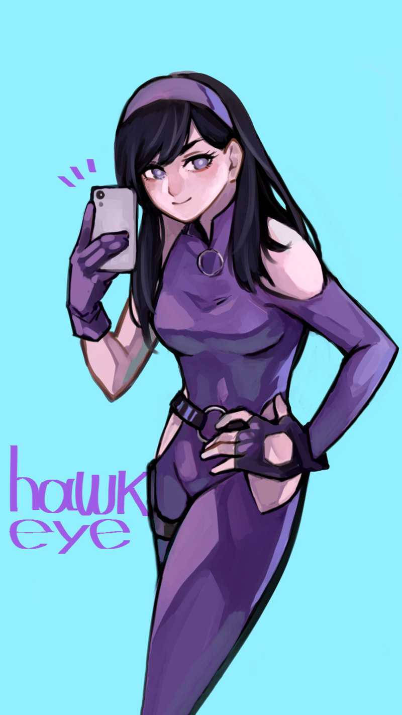 Kate Bishop, purple suit, anime style, HD Phone Wallpaper