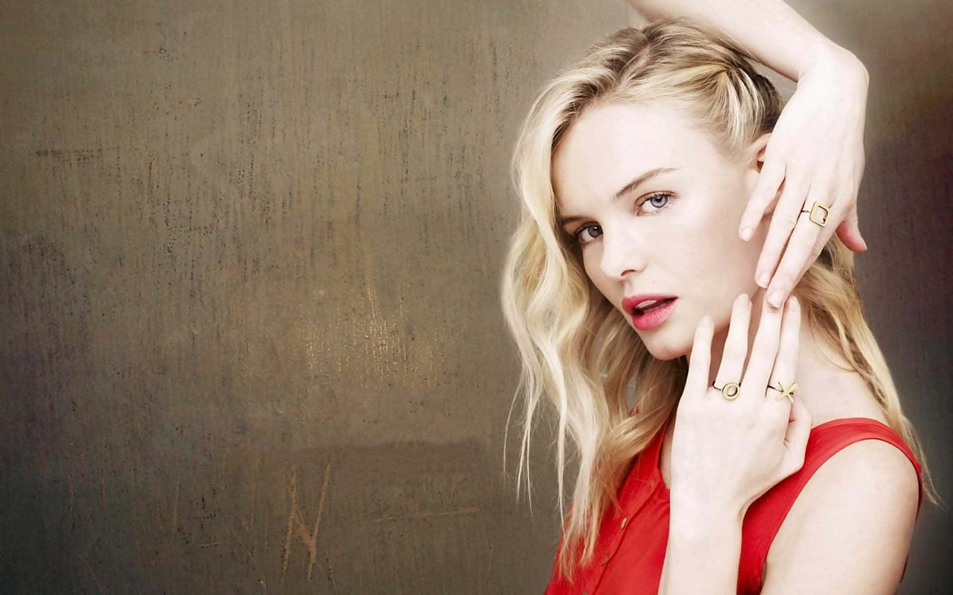 Kate Bosworth, blonde woman, red top, Full HD Desktop Wallpaper