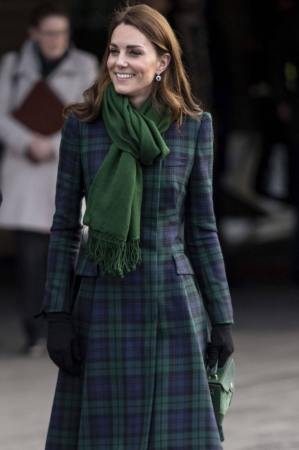 Kate Middleton, plaid blue, green and blue plaid coat, HD Phone Wallpaper