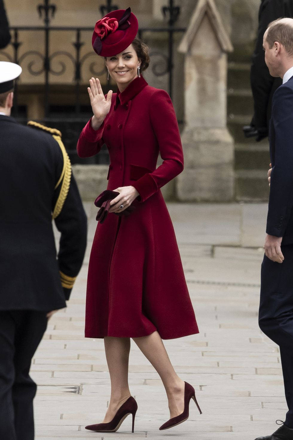 Kate Middleton, sangria red, red coat, HD Phone Wallpaper