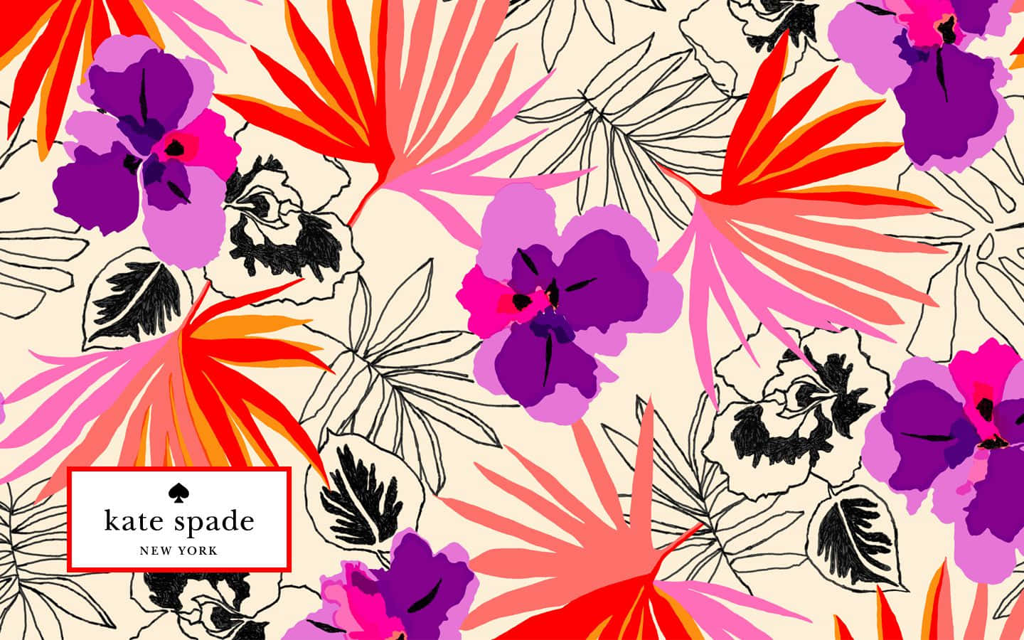 Kate Spade Desktop, tropical flowers, purple, HD Desktop Wallpaper