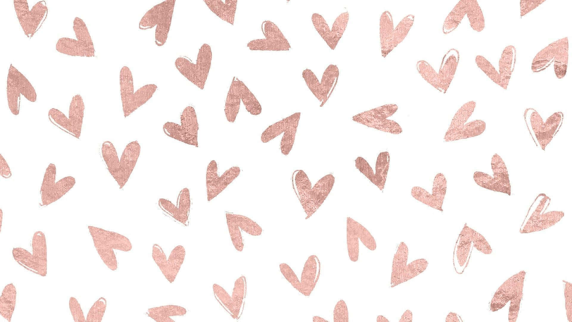Kate Spade Desktop, rose gold hearts, textured brushstroke edges, Full HD Desktop Wallpaper