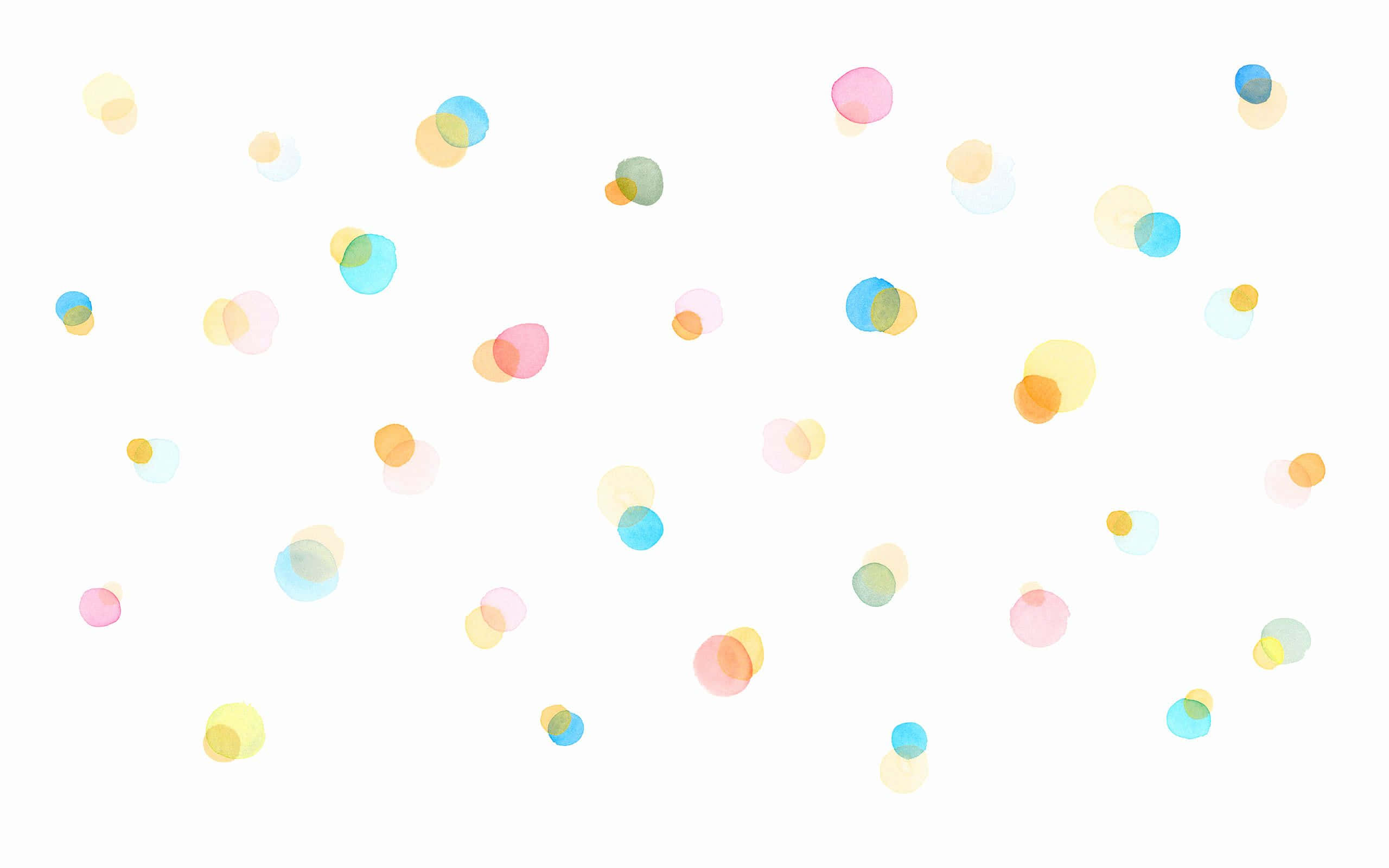 Kate Spade Desktop, colorful watercolor dots, soft pastel colored circles, 2K Desktop Wallpaper