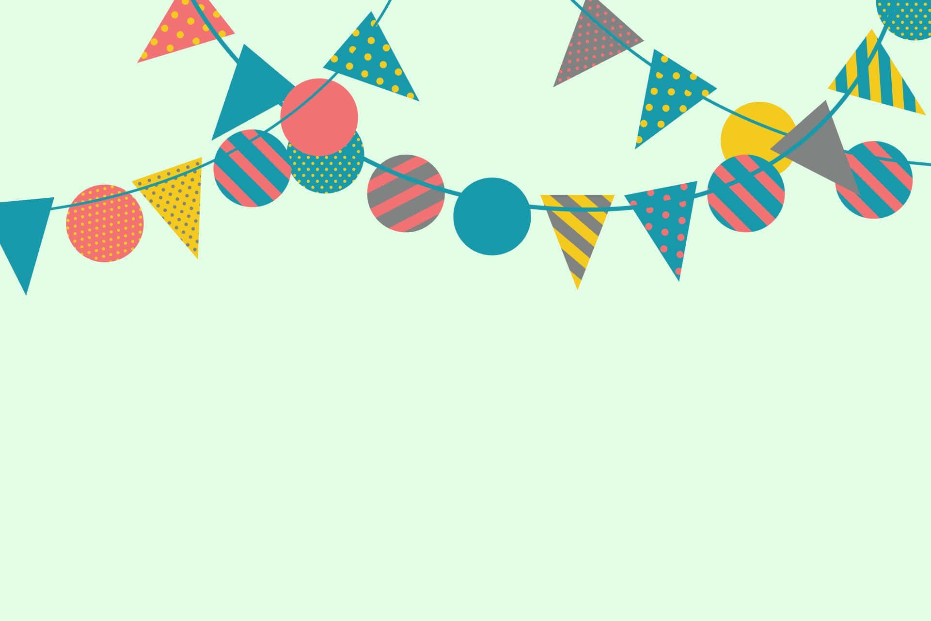 Kate Spade Desktop, geometric party garland, triangles, Full HD Desktop Wallpaper