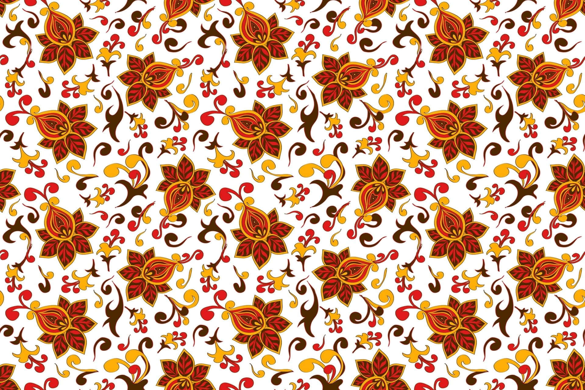 Kate Spade Desktop, vibrant repeating floral pattern, red orange, Full HD Desktop Wallpaper
