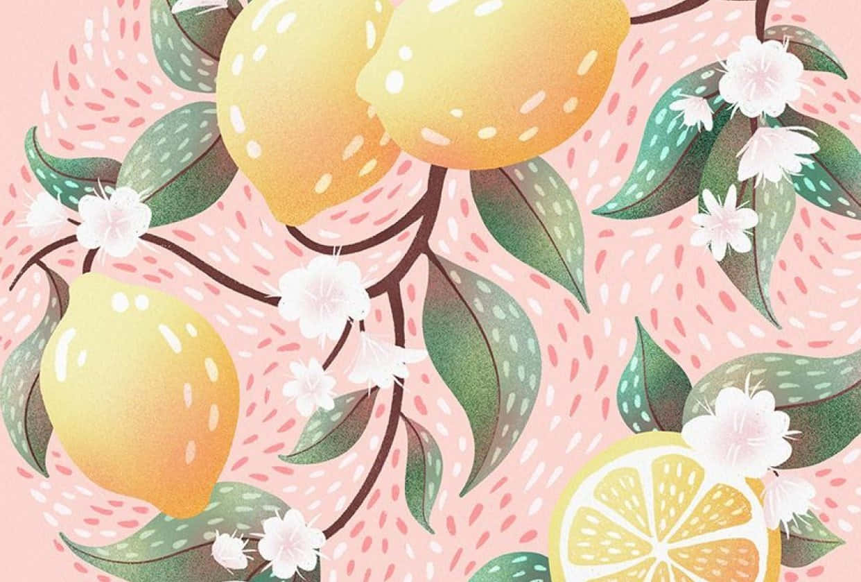 Kate Spade, lemons, blossoms, SD Desktop Wallpaper