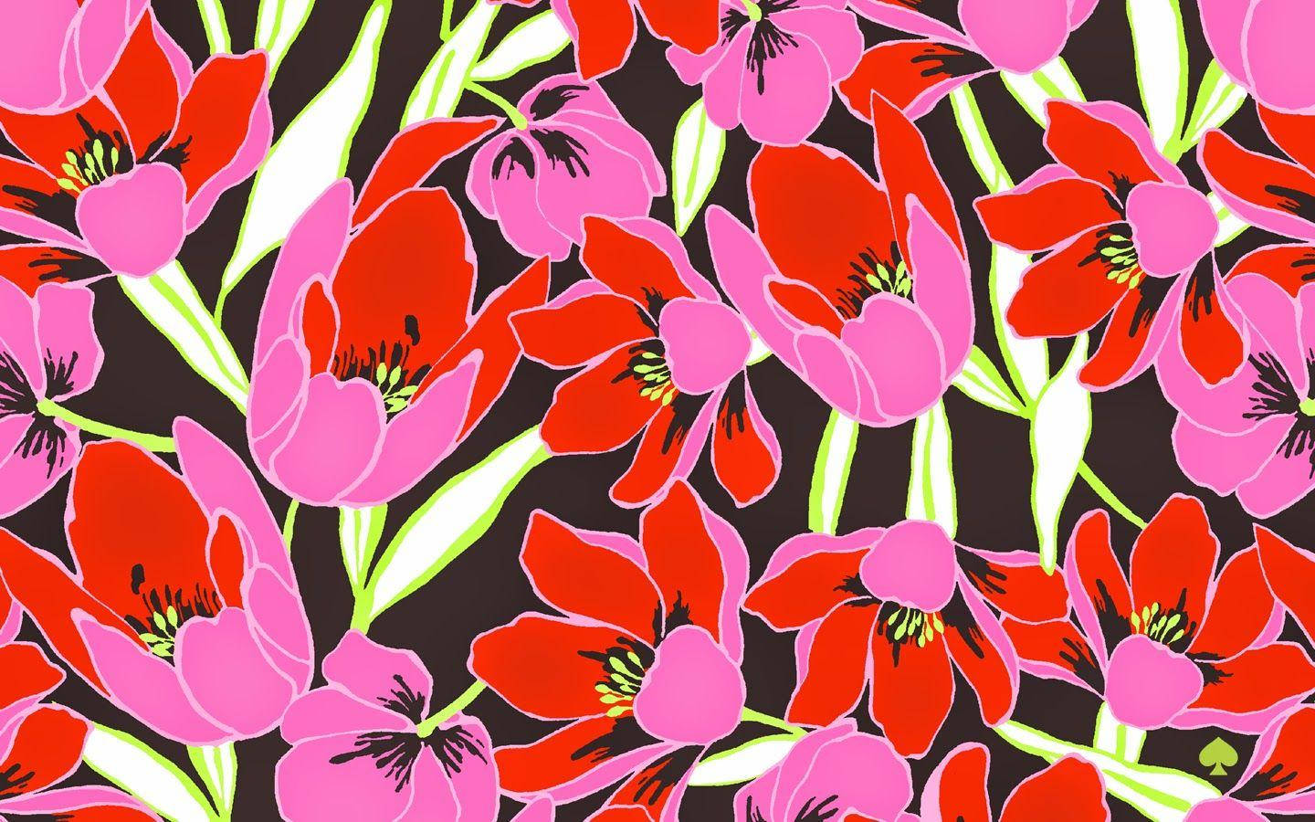 Kate Spade, pink tulips, red tulips, HD Desktop Wallpaper