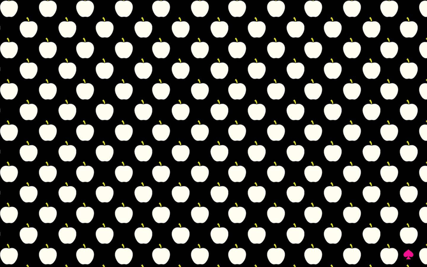Kate Spade, white apple, green stems, HD Desktop Wallpaper