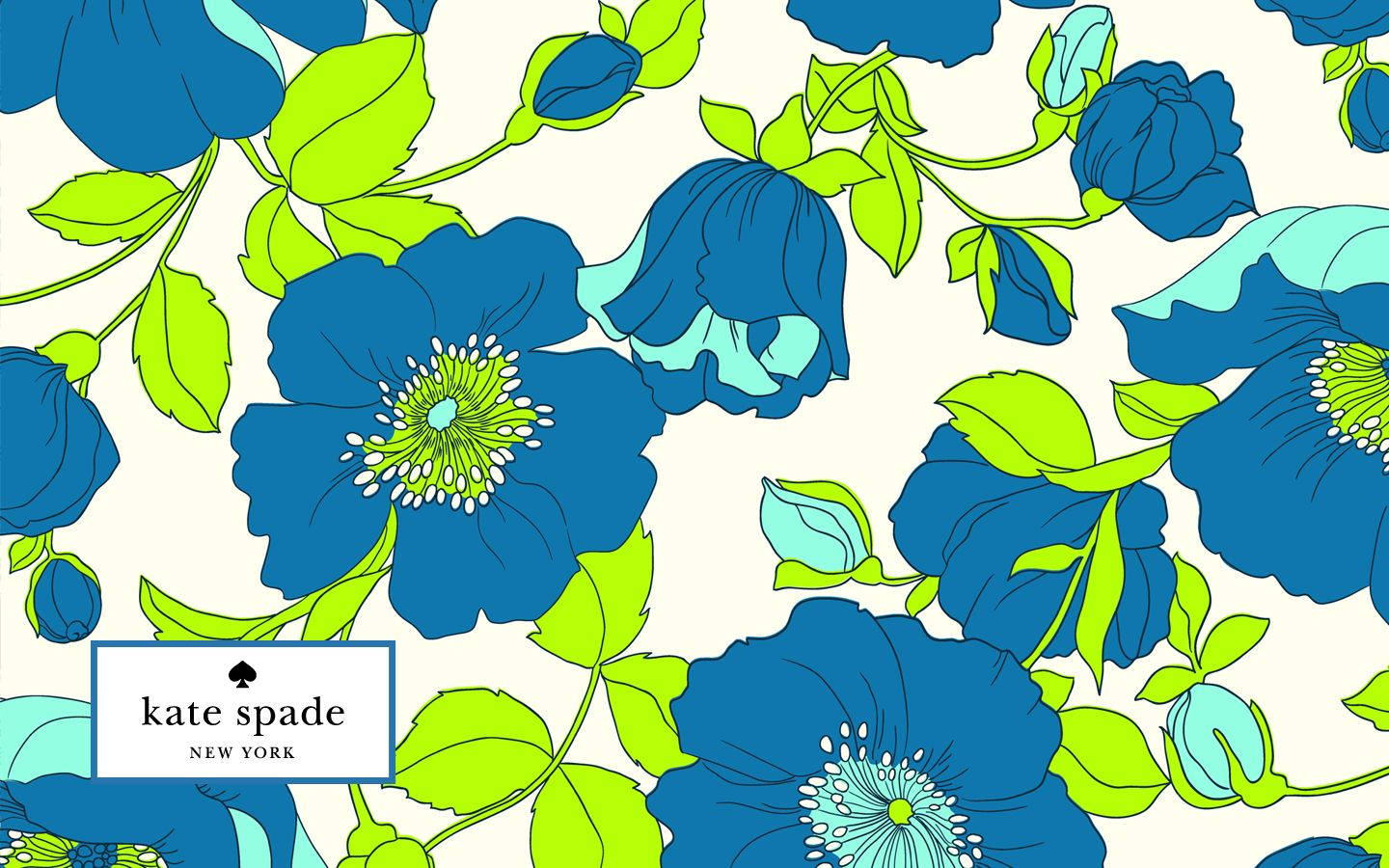 Kate Spade, blue flowers, vibrant blue poppies, HD Desktop Wallpaper