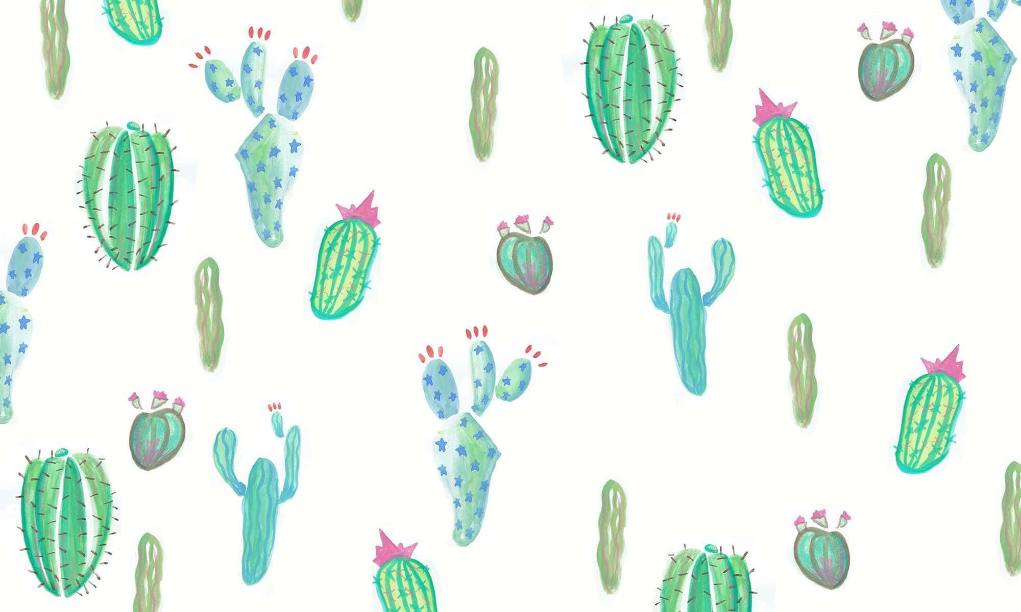 Kate Spade, cute cactus, green cacti, Full HD Desktop Wallpaper