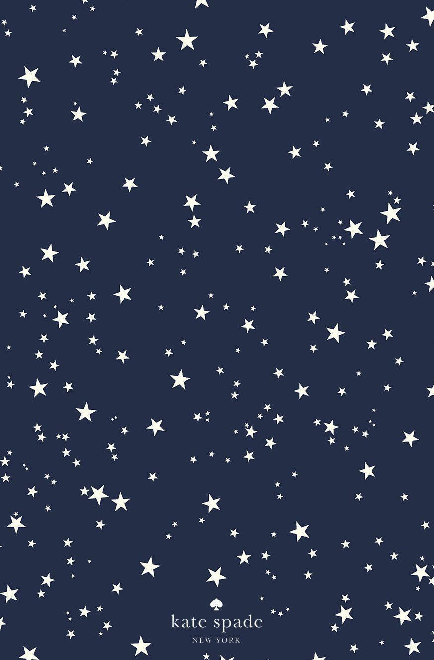 Kate Spade, white star, navy blue background, HD Phone Wallpaper