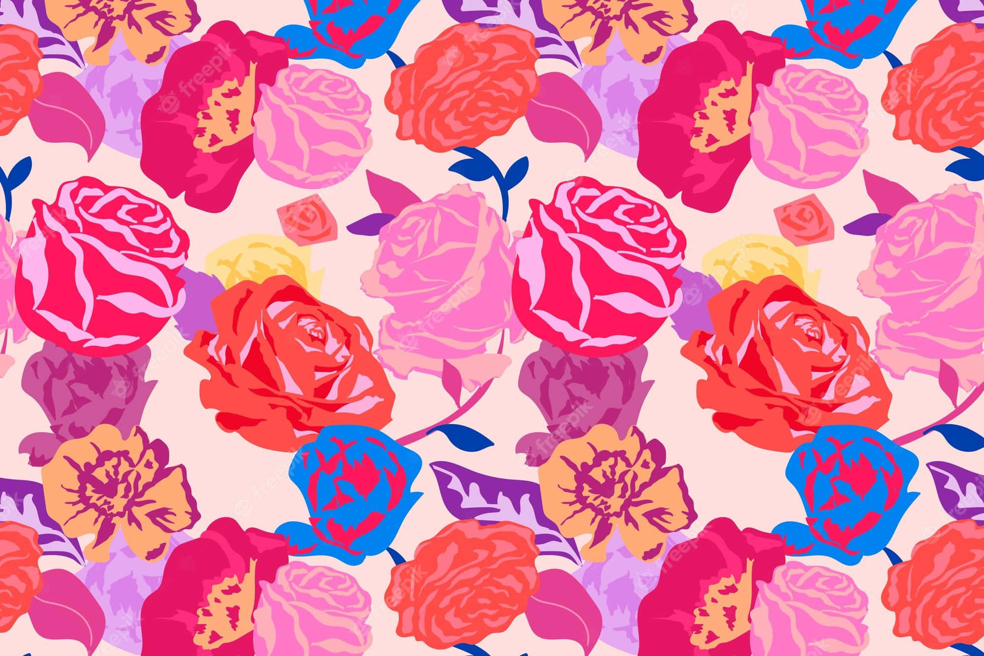 Kate Spade, vibrant stylized roses, peonies, Full HD Desktop Wallpaper