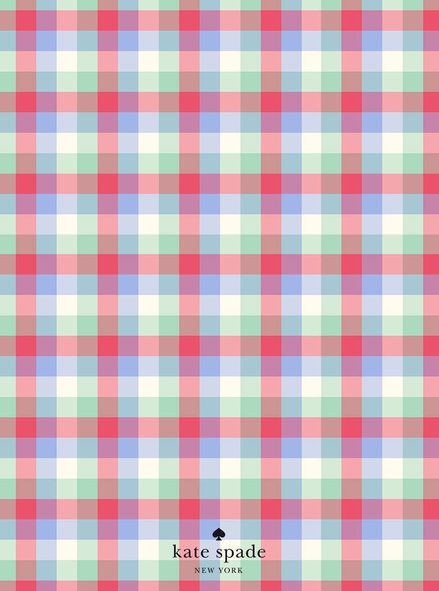 Kate Spade, plaid pattern, pastel checkered pattern, SD Phone Wallpaper