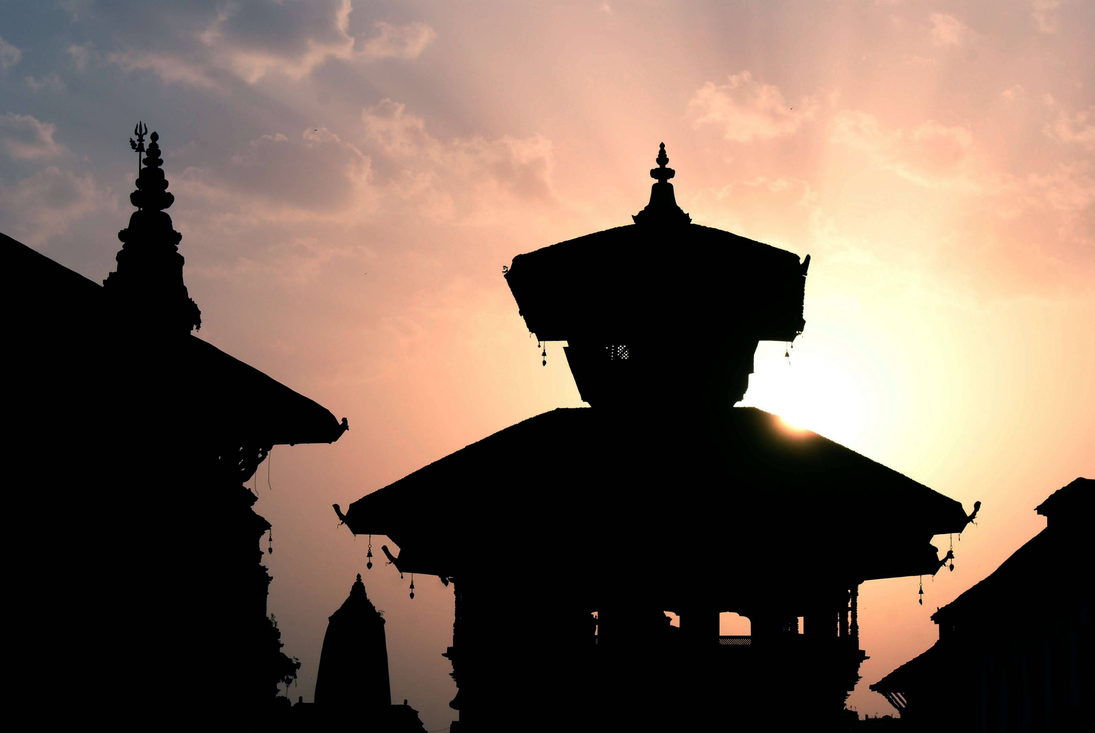 Kathmandu, stupas, sunrise, 4K Desktop Wallpaper