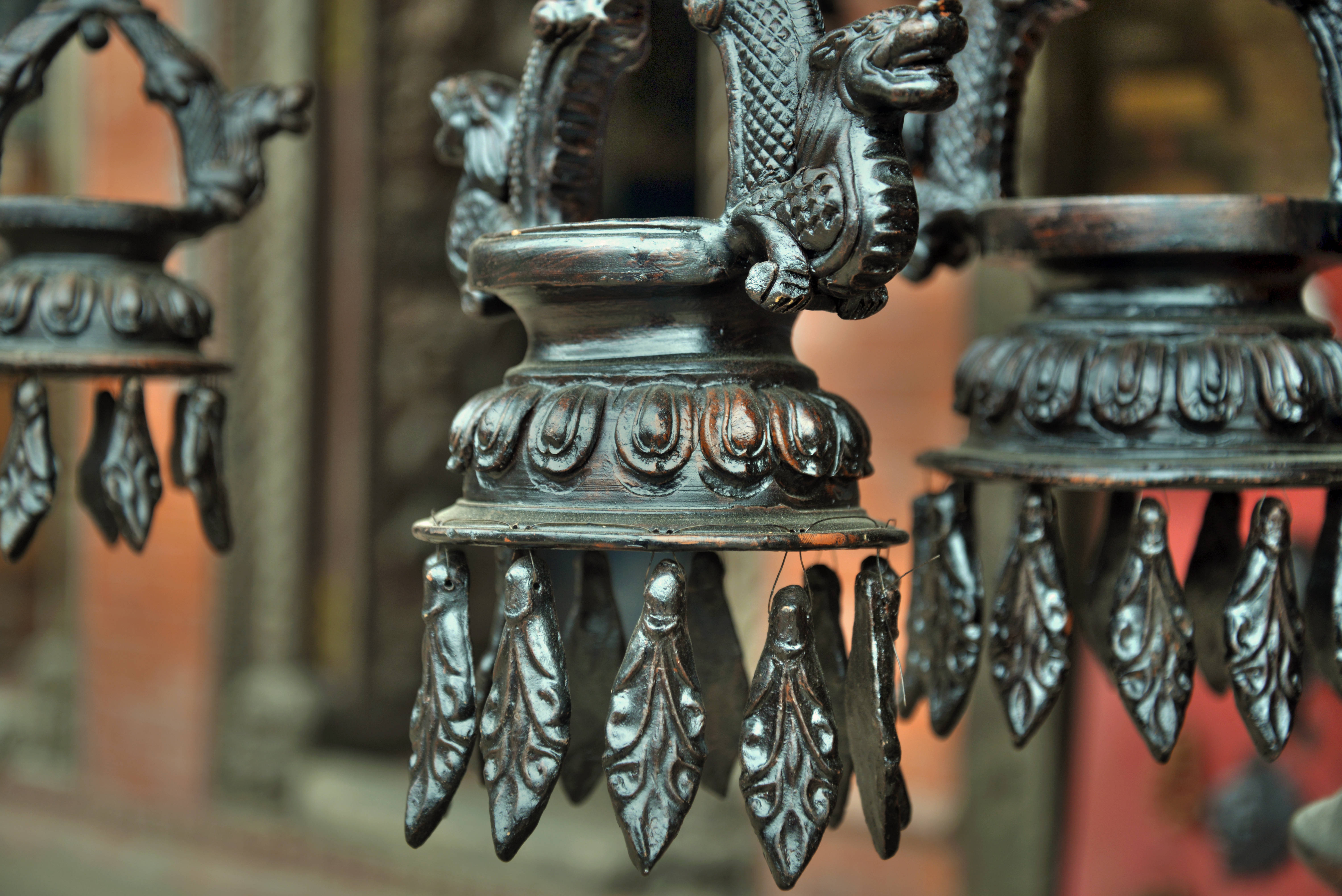 Kathmandu, oil lamp, dark metal, 5K Desktop Wallpaper