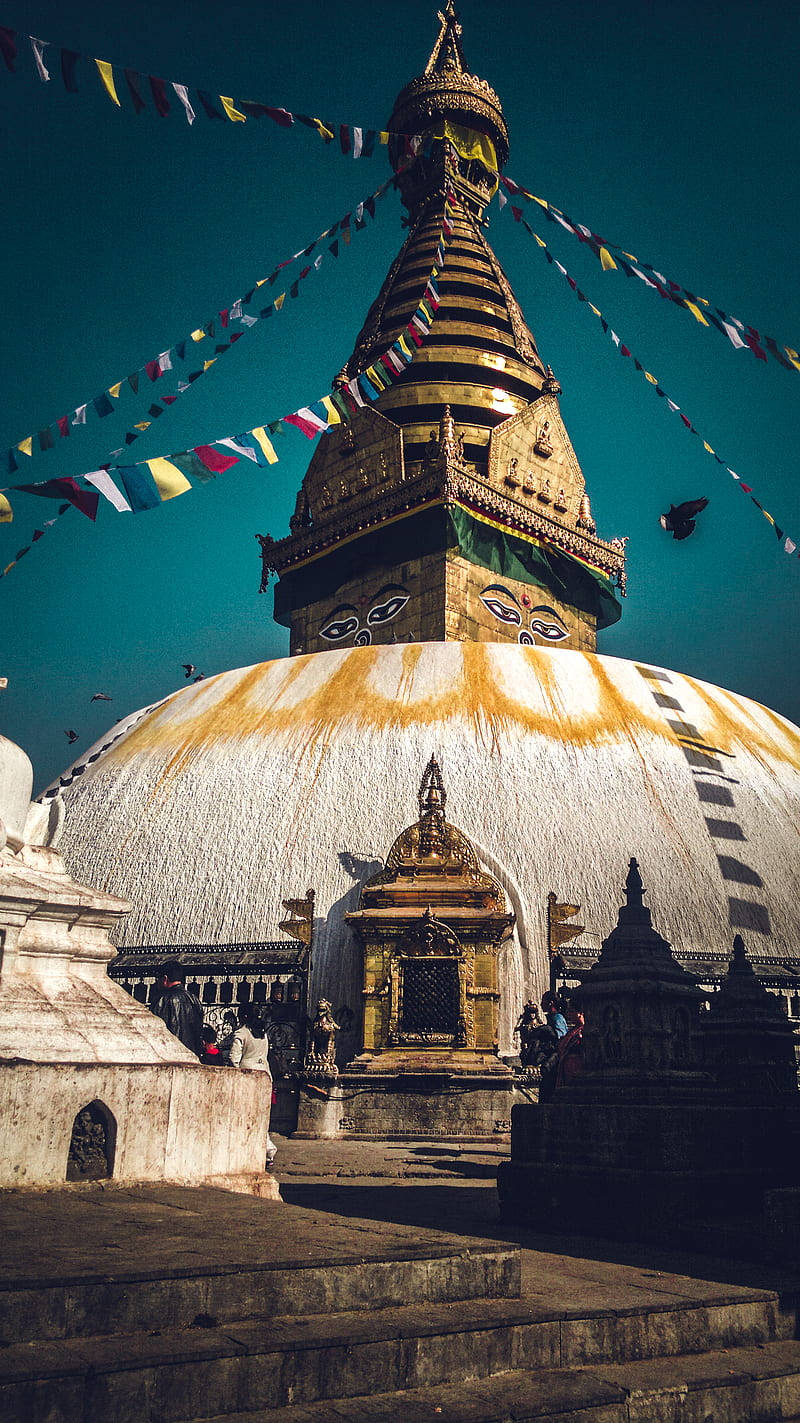Kathmandu, phone stupa, golden stupa, HD Phone Wallpaper