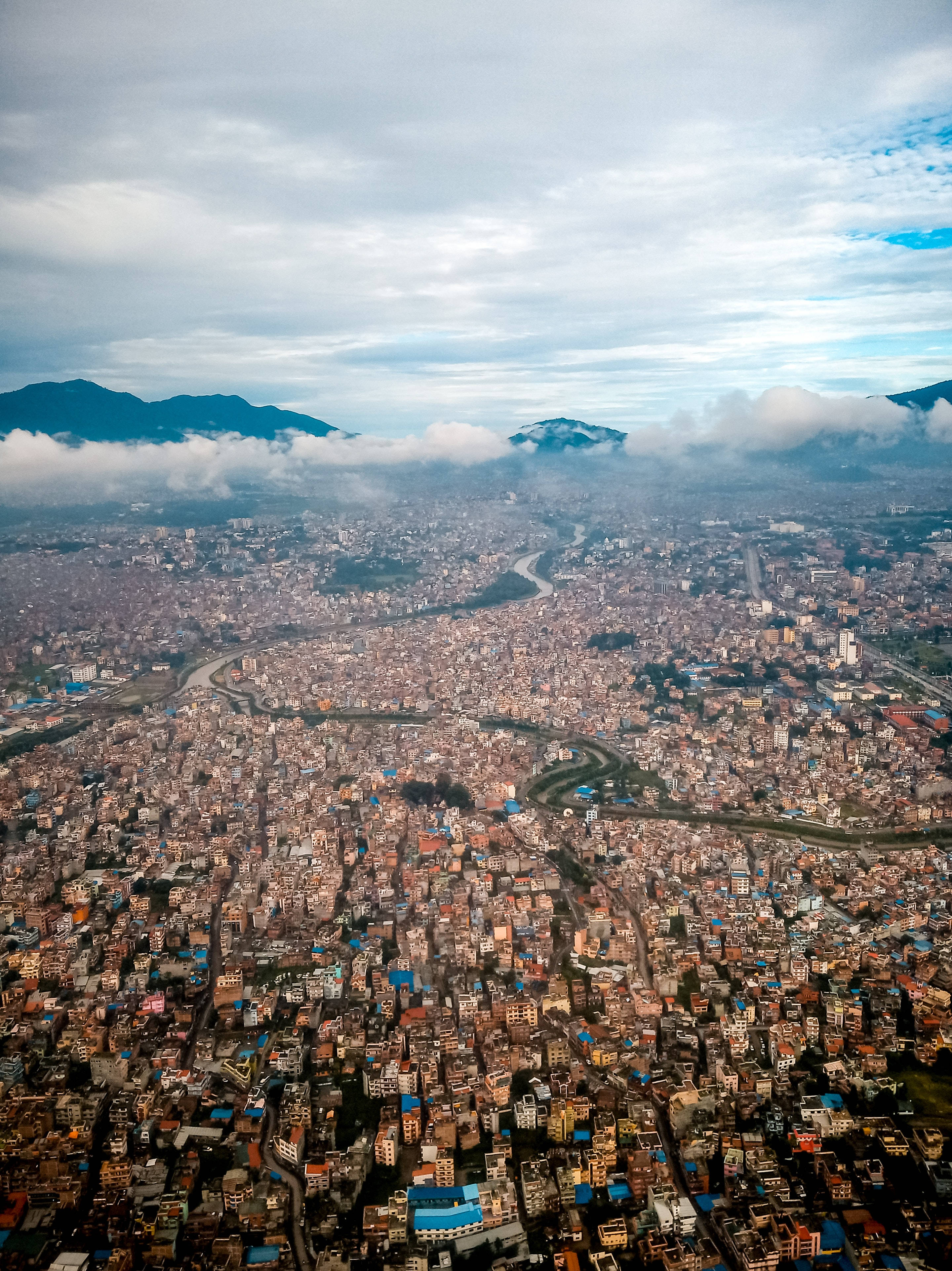 Kathmandu, aerial view, valley, 4K Phone Wallpaper