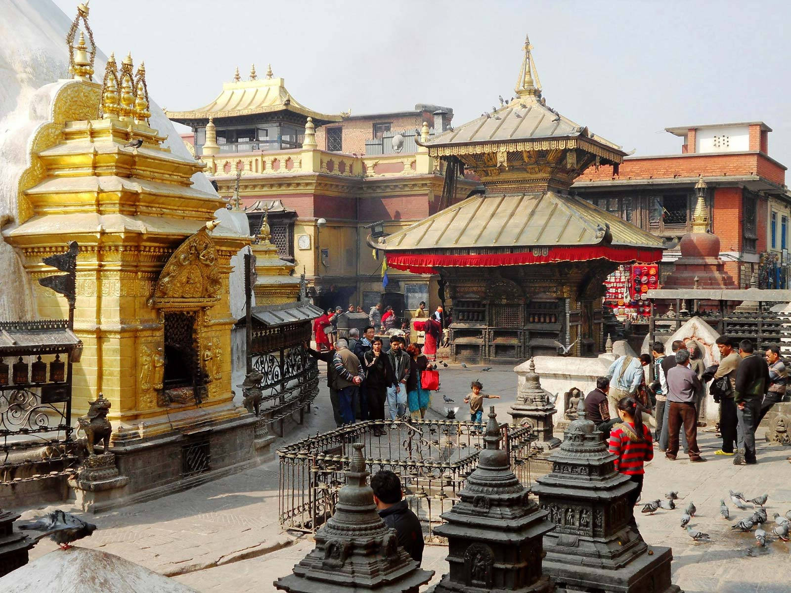 Kathmandu, temple structures, stone stupas, HD Desktop Wallpaper