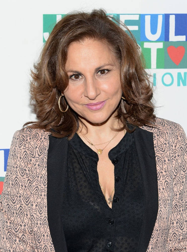Kathy Najimy, wavy brown hair, patterned jacket, SD Phone Wallpaper