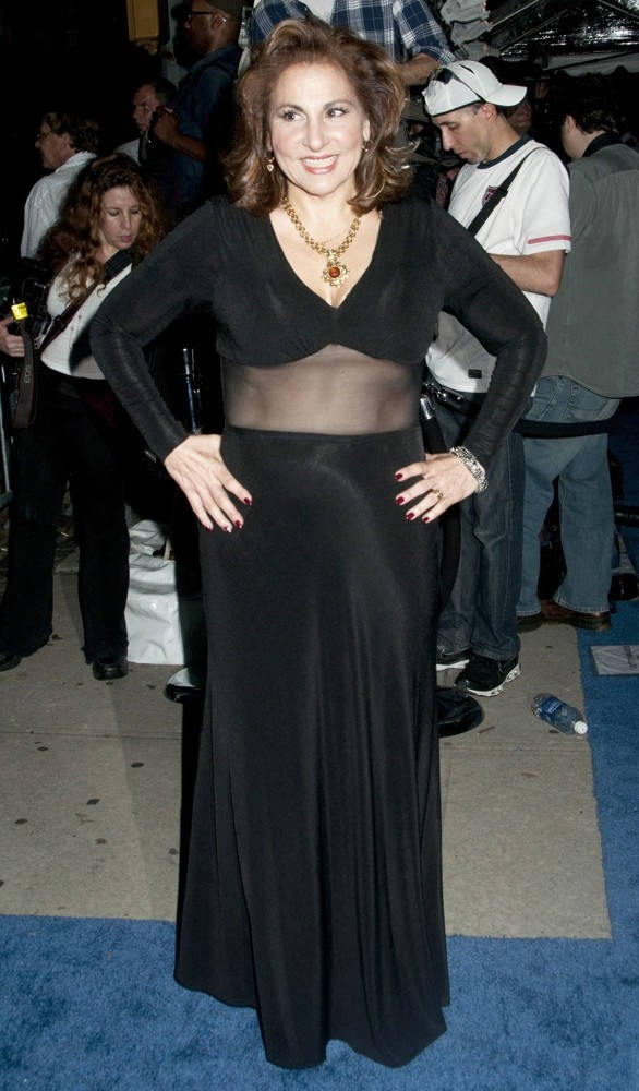 Kathy Najimy, black see-through gown, blue carpet, SD Phone Wallpaper