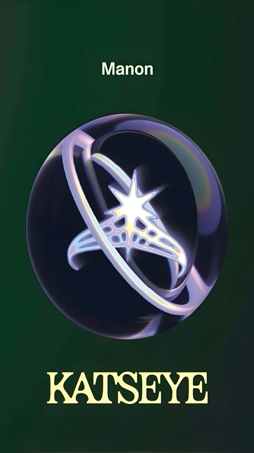 Katseye Logo, glowing silver starburst emblem, ring, Full HD Phone Wallpaper