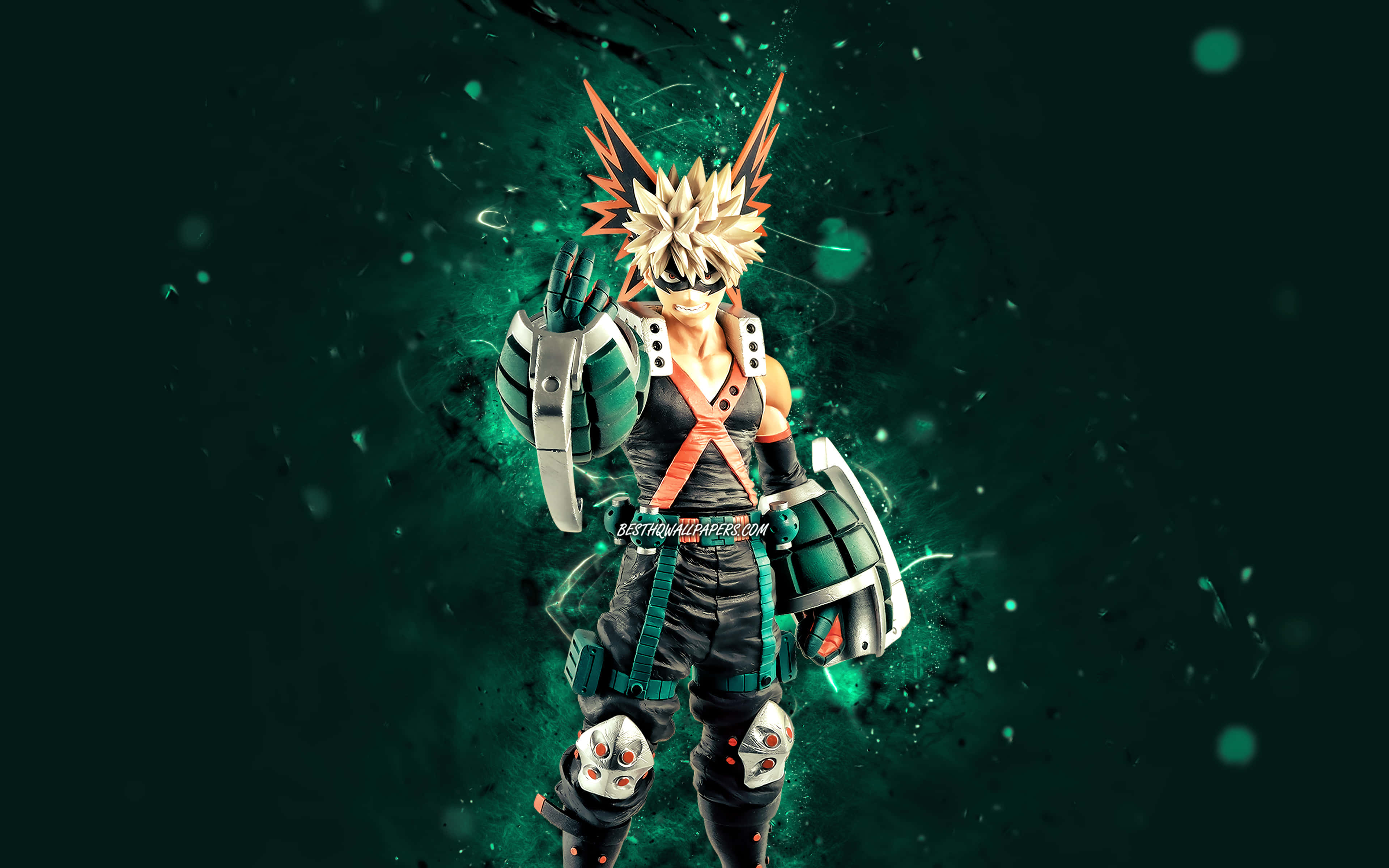 Katsuki Bakugo, Hero Costume4 K, spiky blonde hair, 4K Desktop Wallpaper