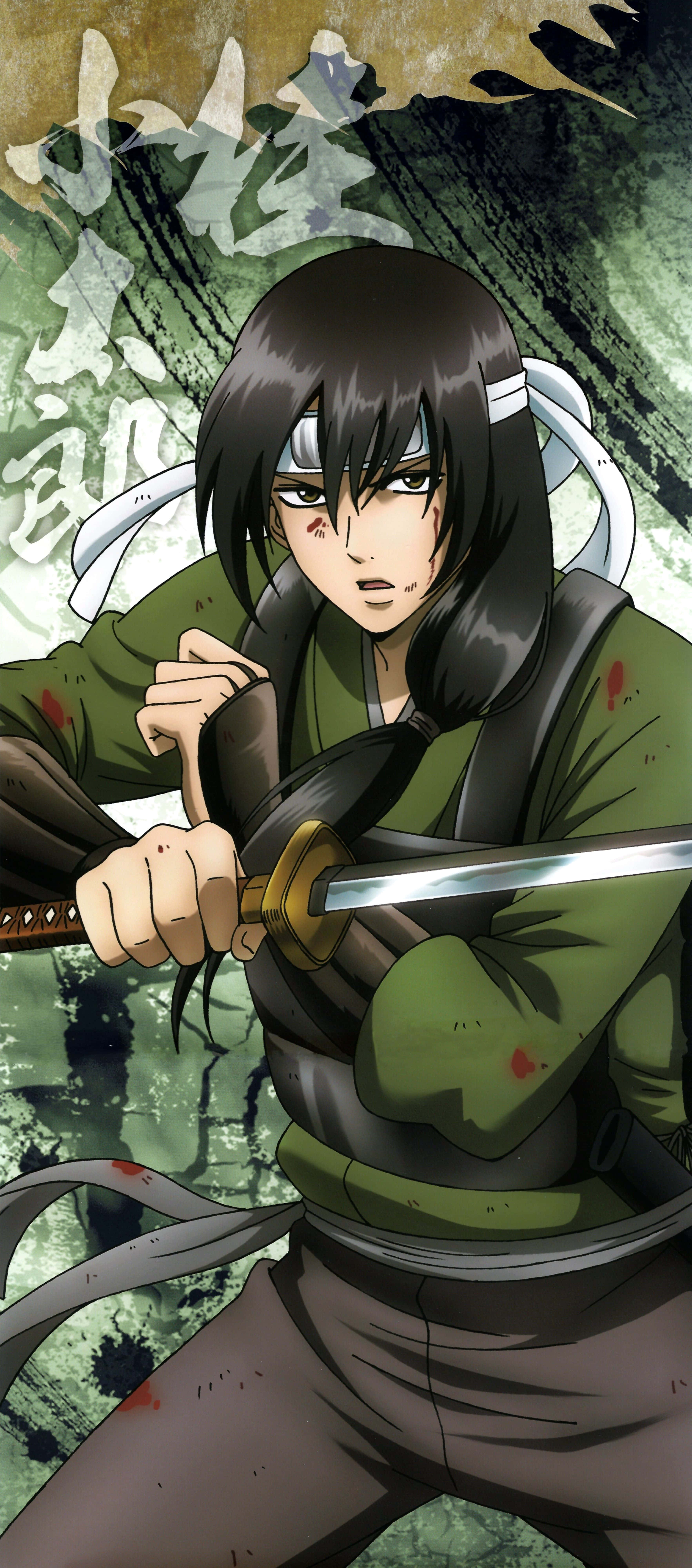 Katsura Kotaro, samurai stance, dark hair, 8K Phone Wallpaper