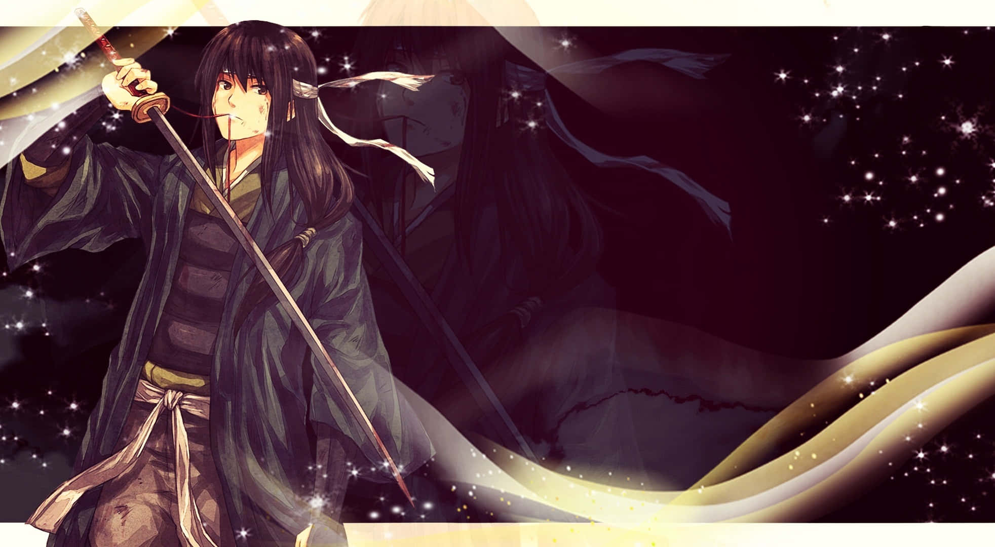 Katsura Kotaro, anime warrior, traditional robes, Full HD Desktop Wallpaper