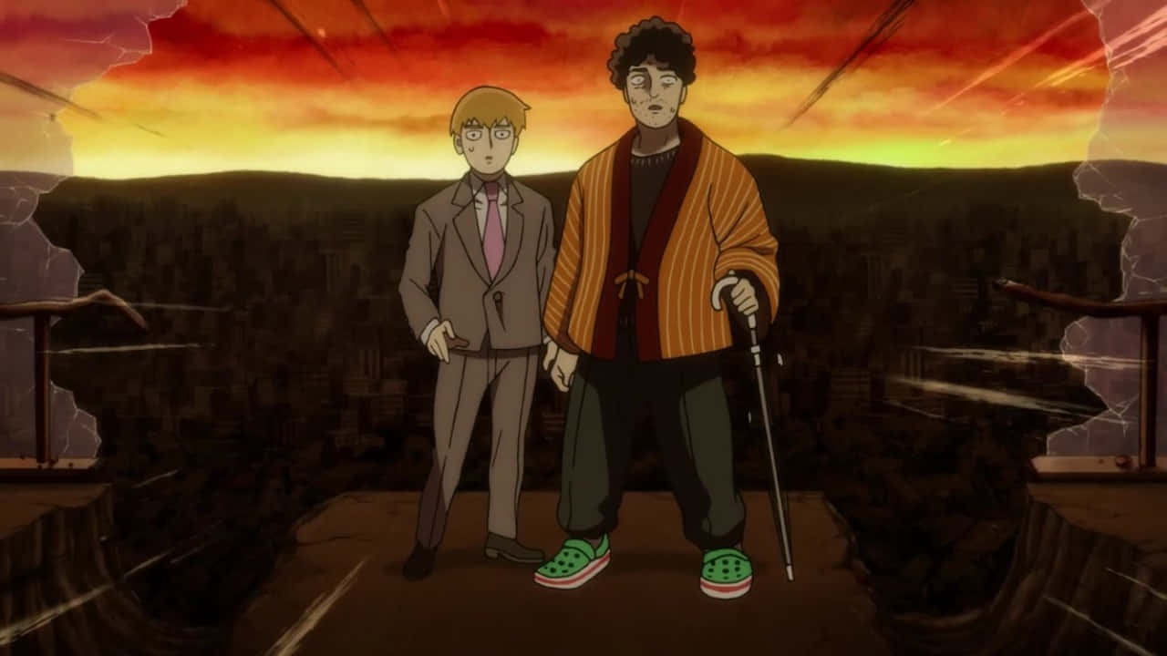 Katsuya Serizawa, fiery sunset sky, ruined cityscape, HD Desktop Wallpaper