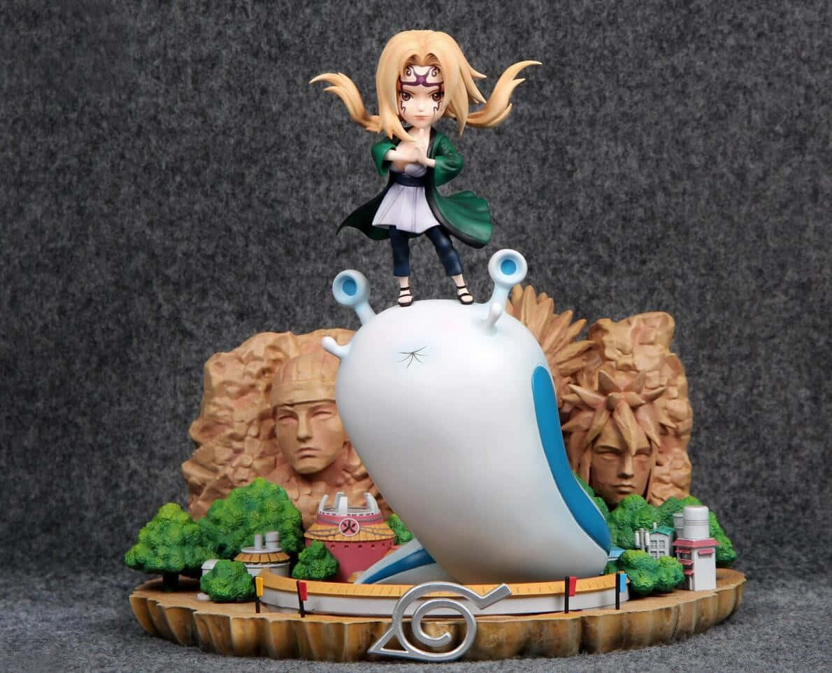 Katsuyu, chibi anime figurine, blonde girl, SD Desktop Wallpaper