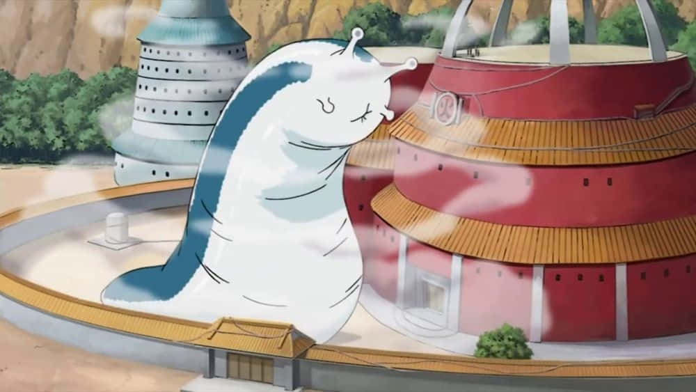Katsuyu, white and blue slug, crown, SD Desktop Wallpaper