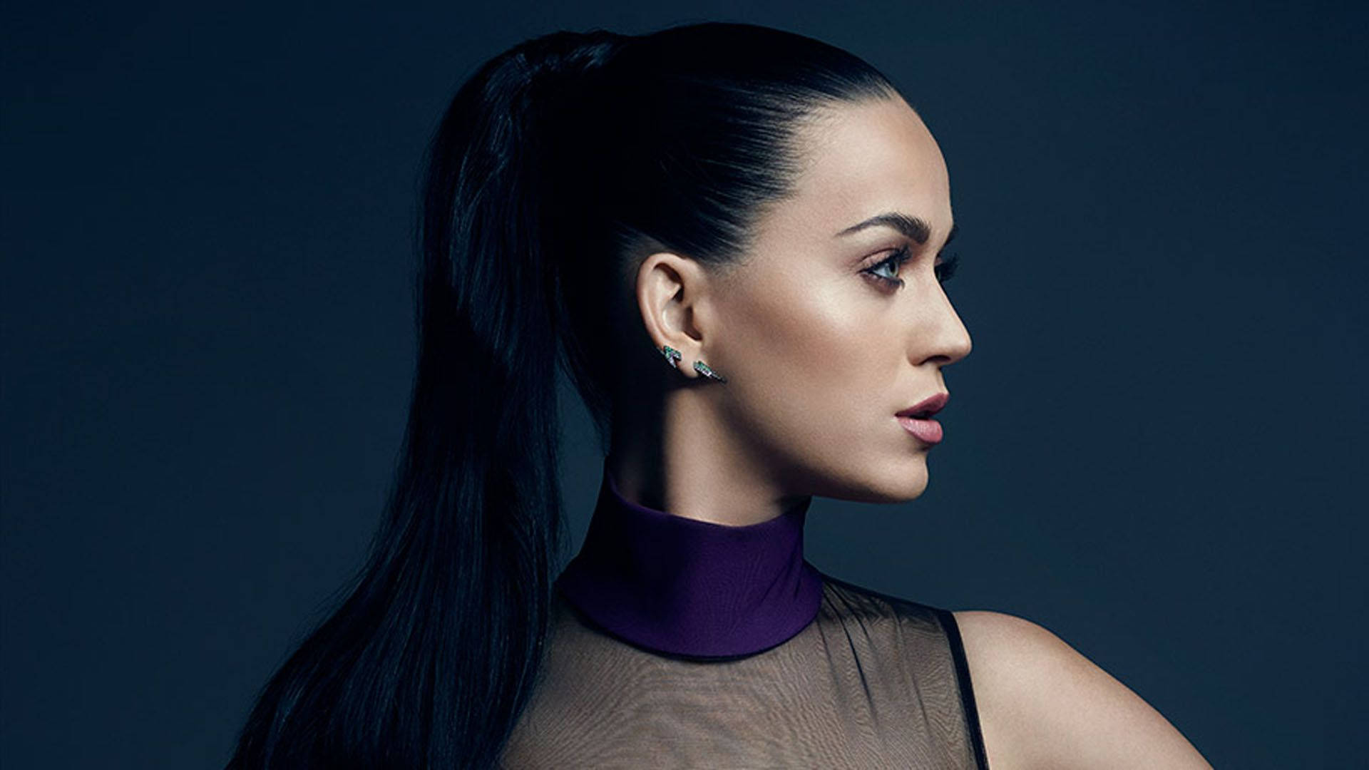 Katy Perry, sleek black hair, high ponytail, Full HD Desktop Wallpaper