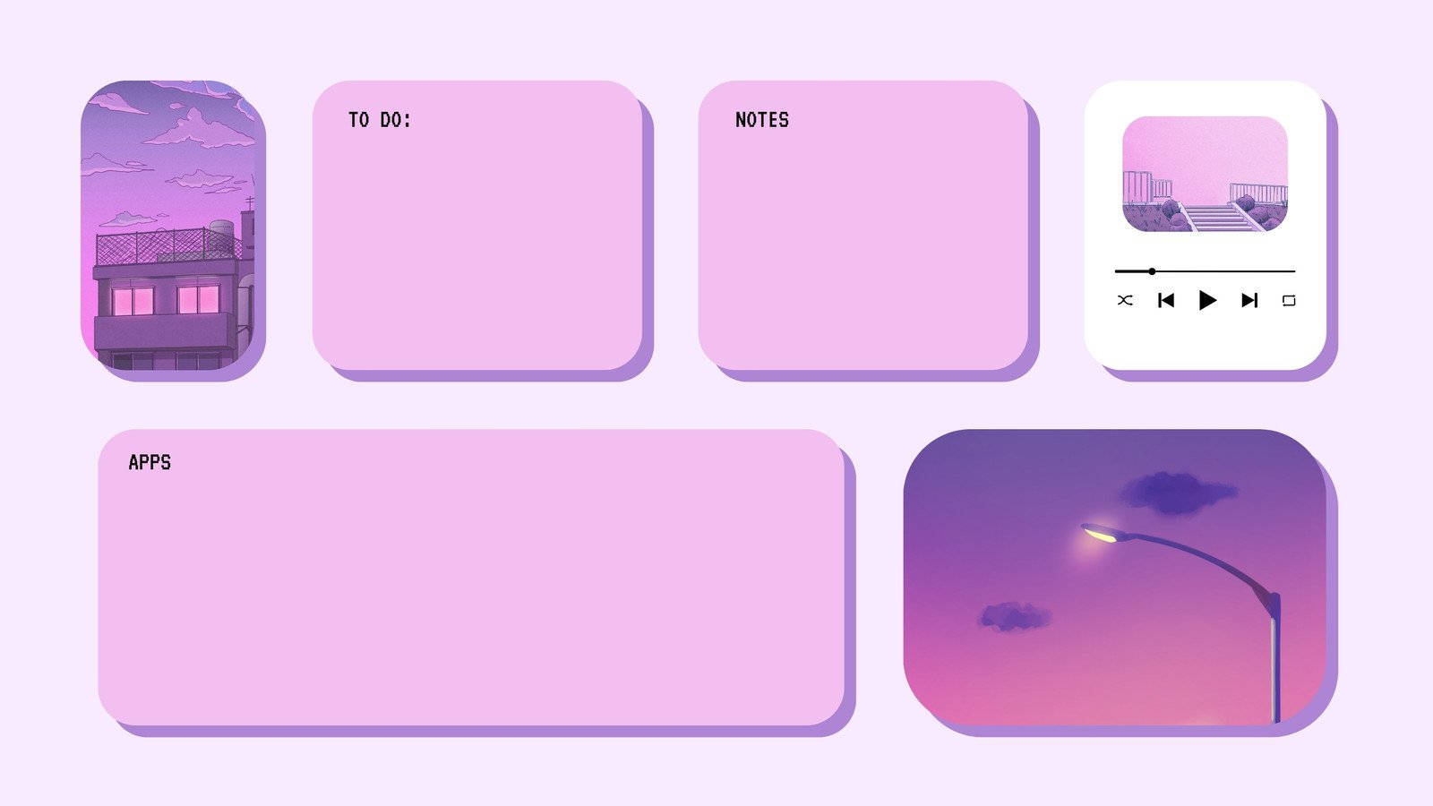 kawaii aesthetic, soft pink, purple, HD Desktop Wallpaper