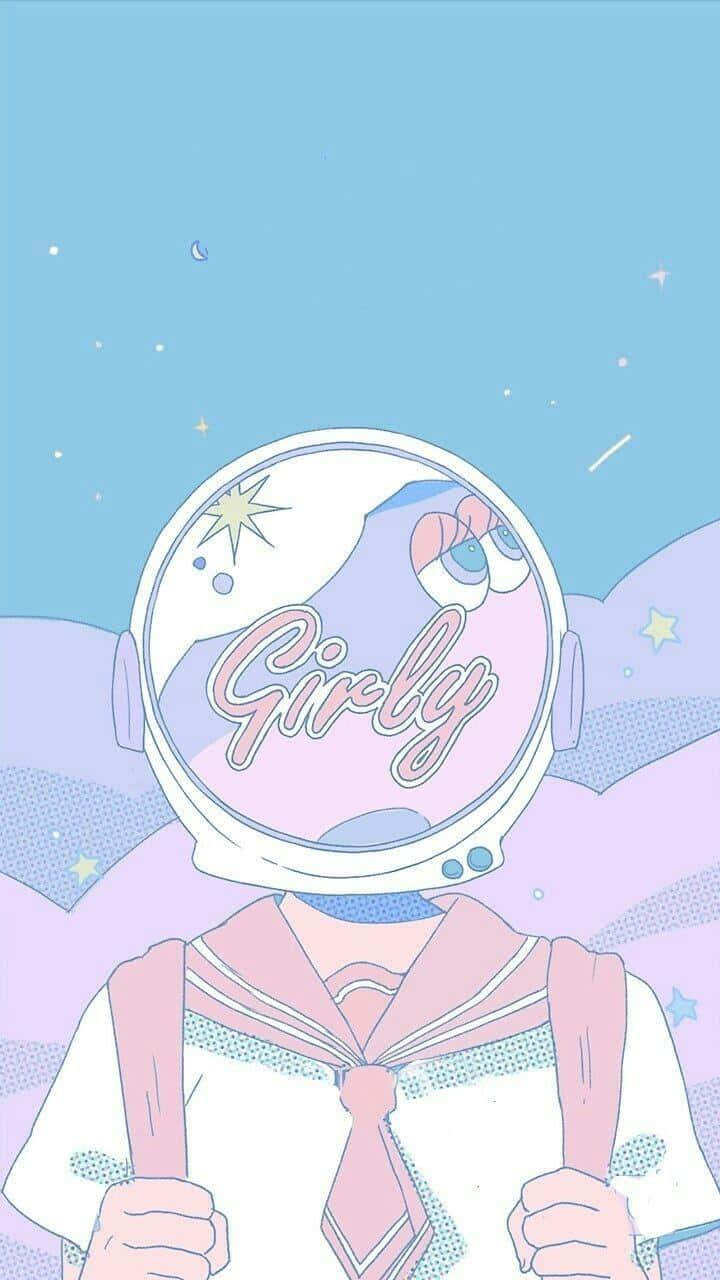anime girl, pink sailor uniform, astronaut helmet, HD Phone Wallpaper