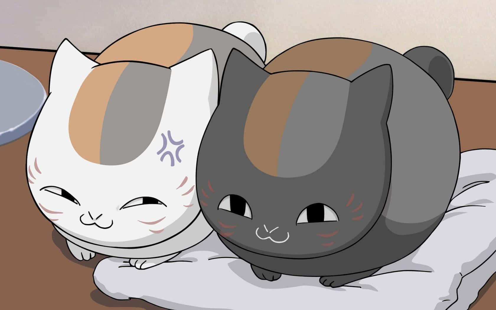 kawaii anime cat, calico markings, anime cats, HD Desktop Wallpaper