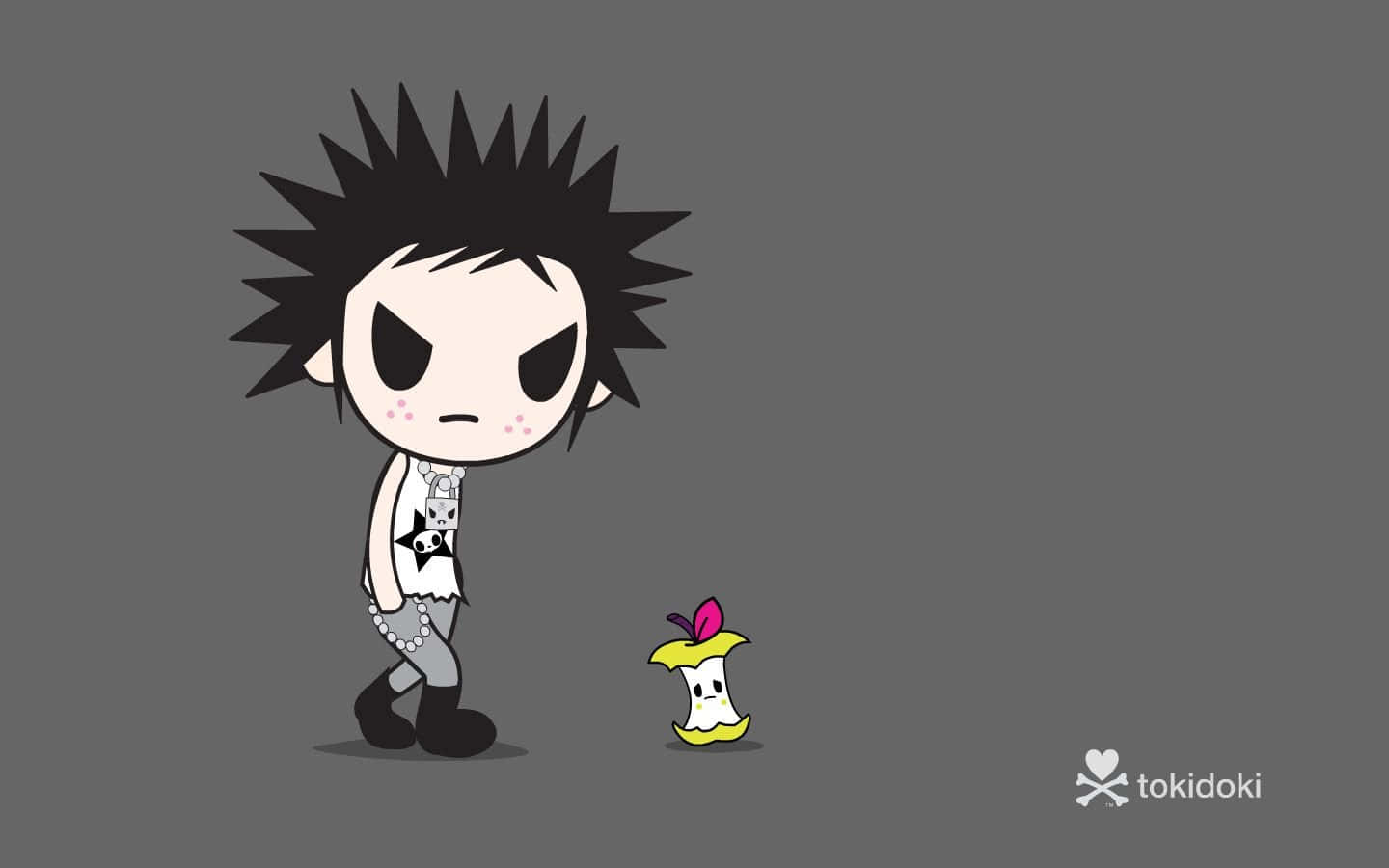 tokidoki, chibi punk character, spiky hair, HD Desktop Wallpaper