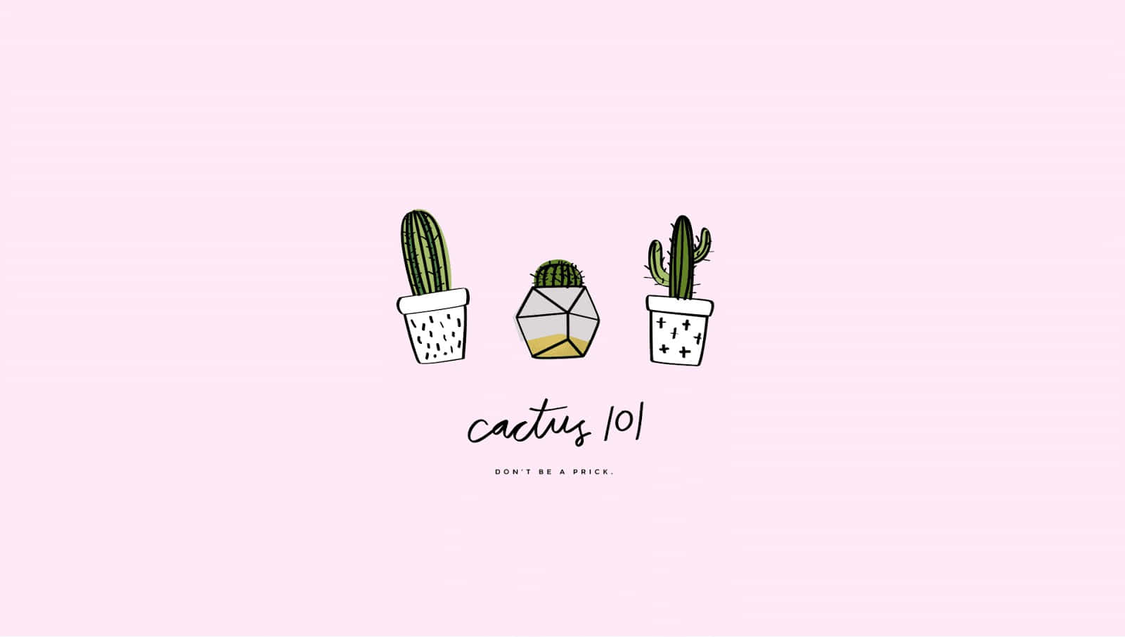 kawaii cactus, geometric pots, soft pink background, HD Desktop Wallpaper