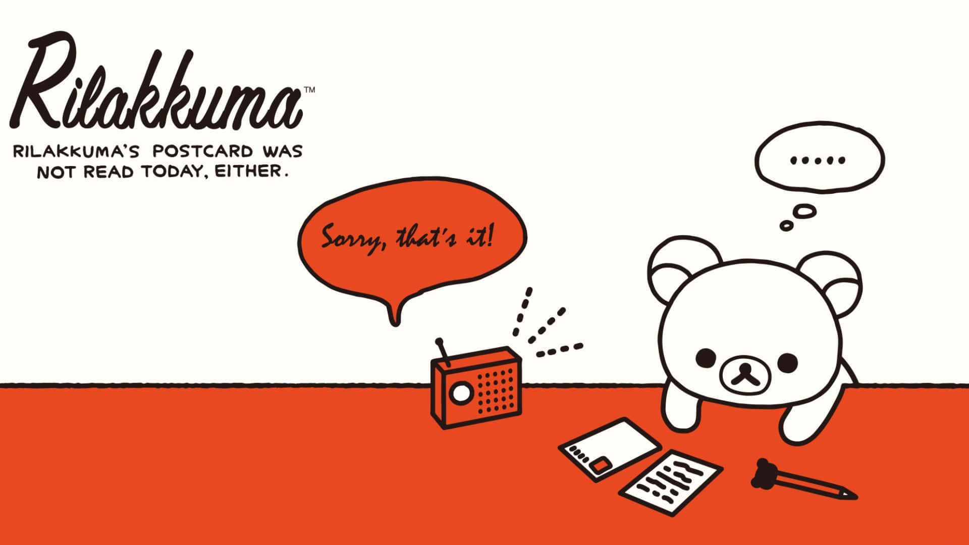 kawaii characters, white bear character, red floor, Full HD Desktop Wallpaper