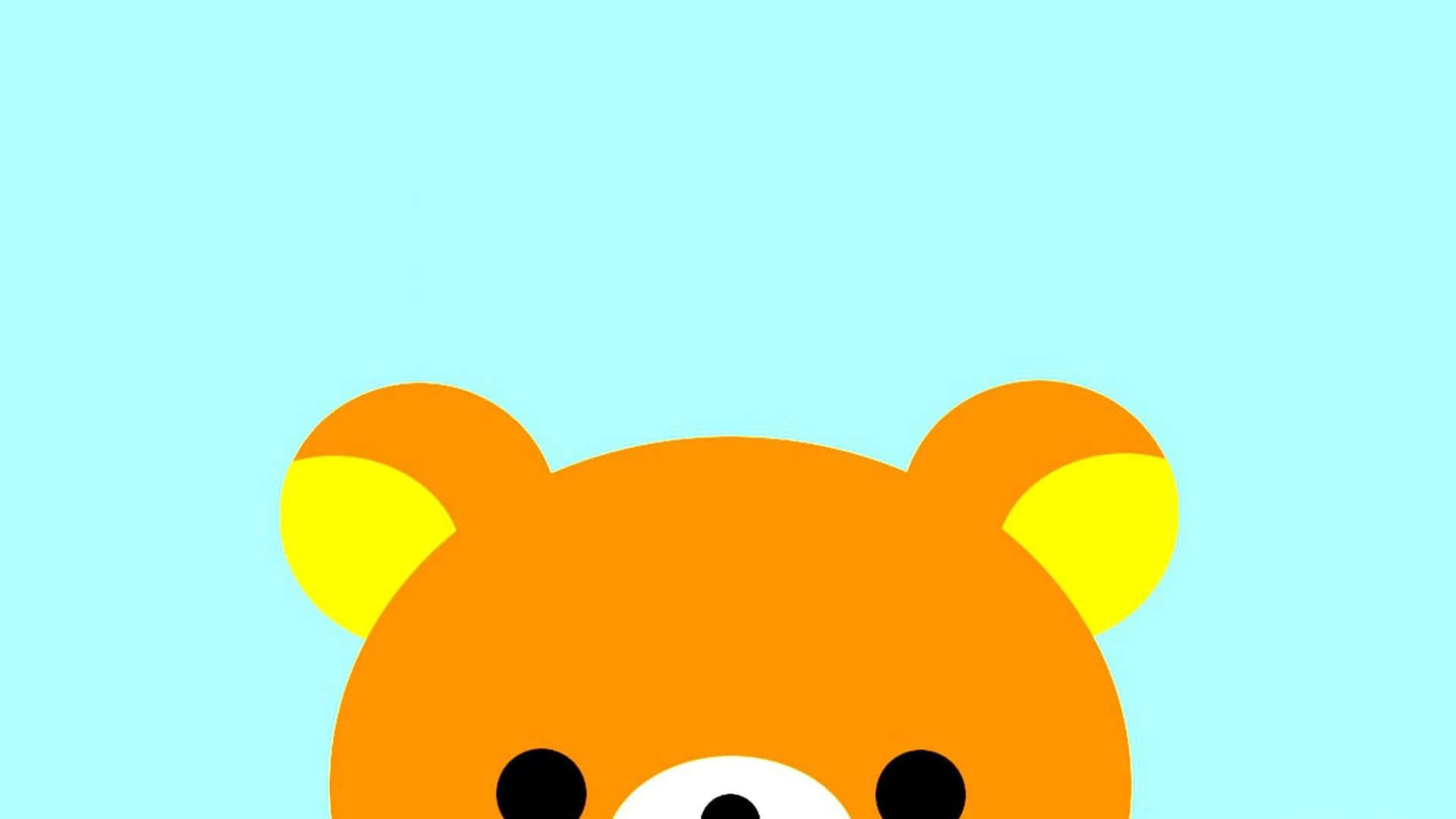 kawaii characters, minimalist cartoon bear head, orange fur, Full HD Desktop Wallpaper